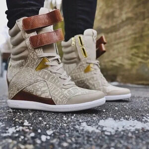 Reebok x Alicia Keys croc embossed wedge platform  sneakers